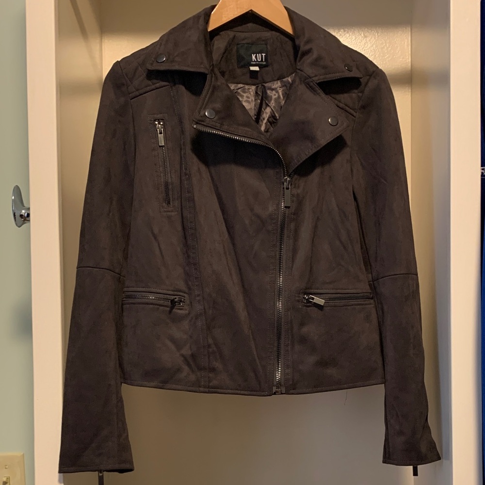 Kut from the Kloth Women's Charcoal Faux Suede Jacket